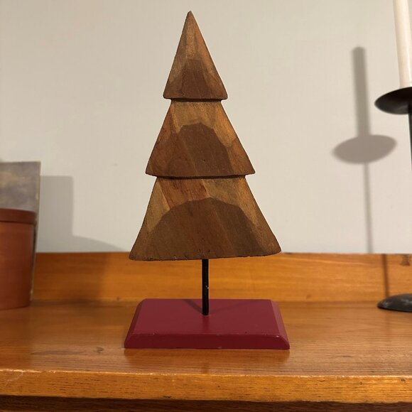 Primitive  Wood Christmas Tree Stocking Holder - Picture 7 of 7